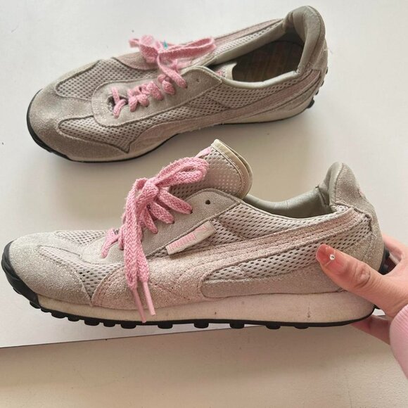 Y2K coquette Pink and grey Puma trainers/sneakers They are early 2000’s  Conditi - Picture 1 of 7